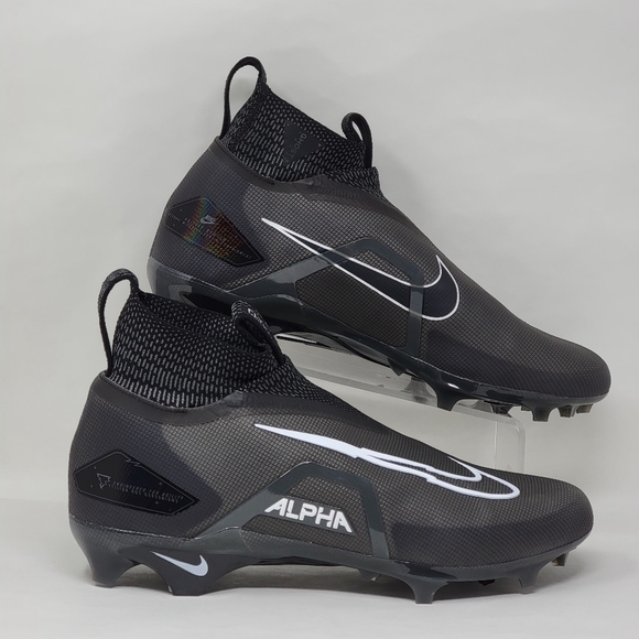 Nike Alpha Menace Elite 3 Black White Football Cleats CT6648-010 Men's Sz Multi